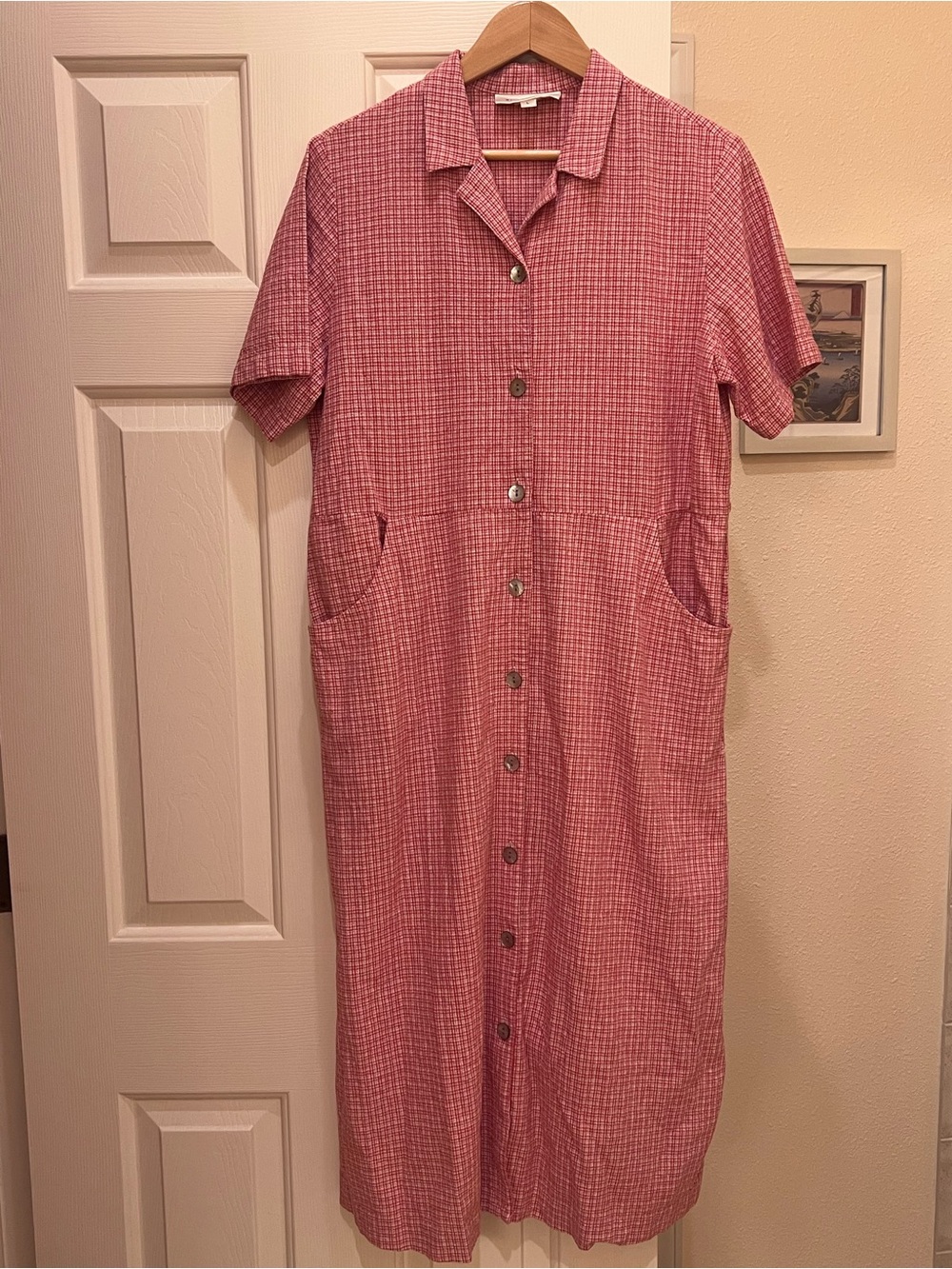 Vintage Cottagecore Button-Front Shirt Dress